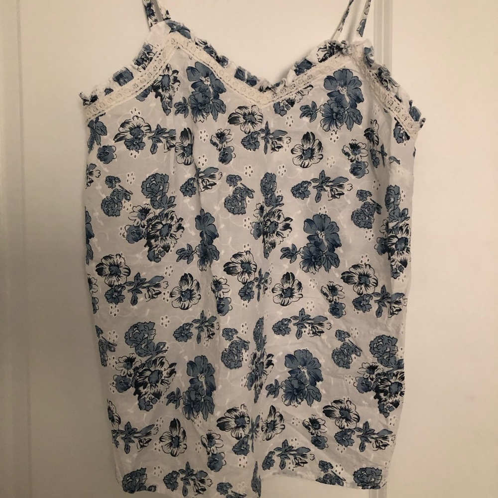 The Prairie Blue Floral Eyelet Cotton Camisole & Shorts Set - Picture 2 of 6